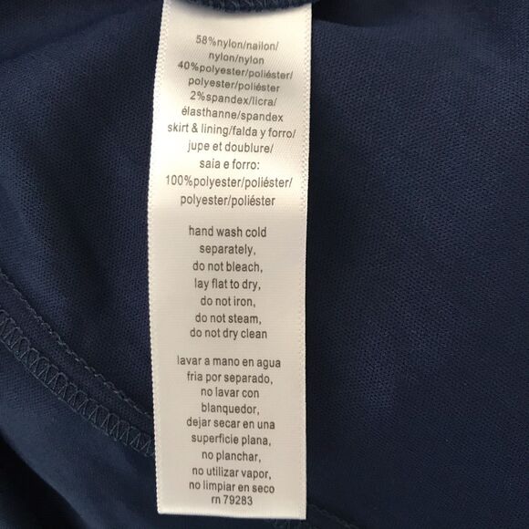 NEW Alex Evenings Women's Navy Sequin Lace Embroidered Tea-Length Dress Sz 14 - Picture 13 of 13